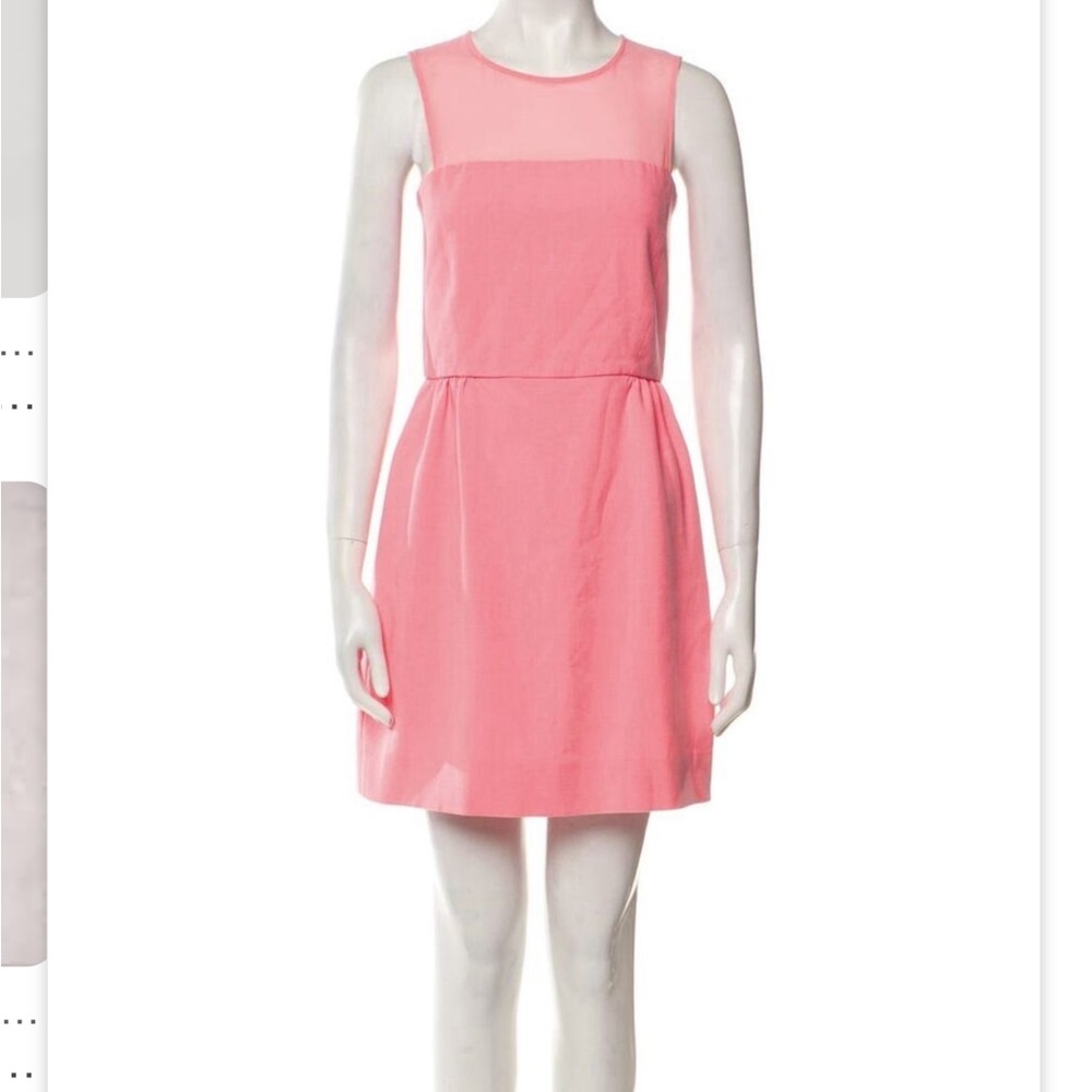 Sandro shift dress, sheer top, sheer back to waist